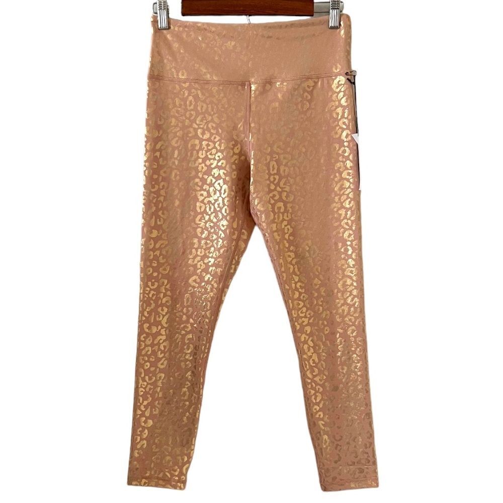 ZYIA Gold Leopard Light N Tight Hi-Rise 7/8 (24") Leggings Size 8-10